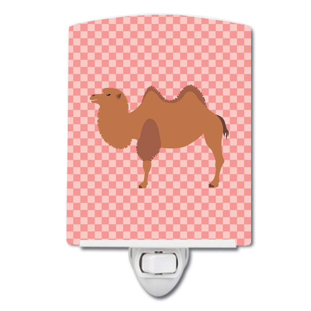 Bactrian Camel Pink Check Ceramic Night Light BB7818CNL - the-store.com