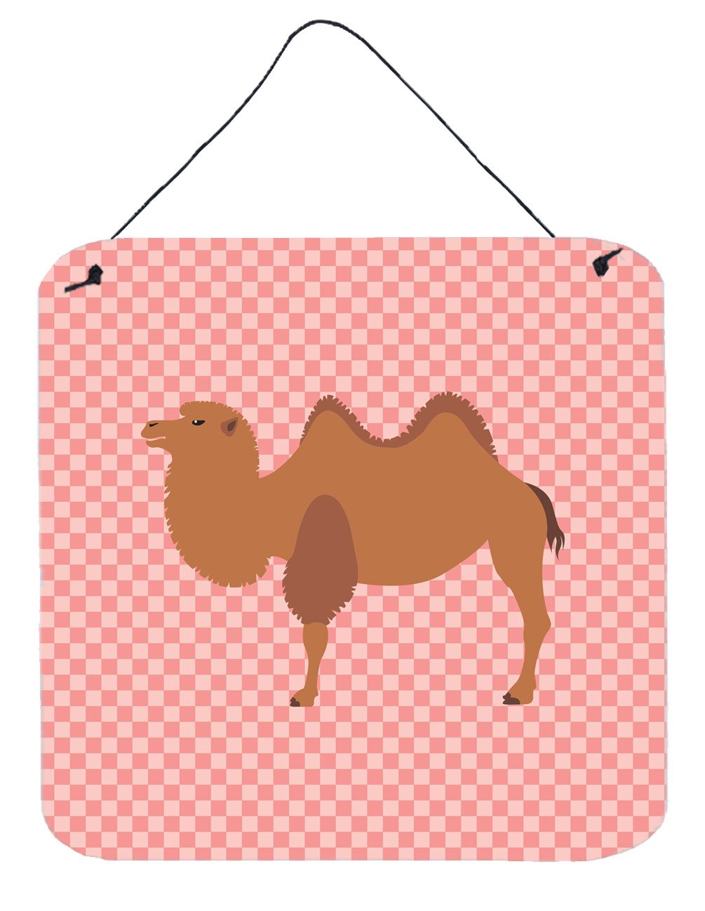 Bactrian Camel Pink Check Wall or Door Hanging Prints BB7818DS66 by Caroline&#39;s Treasures
