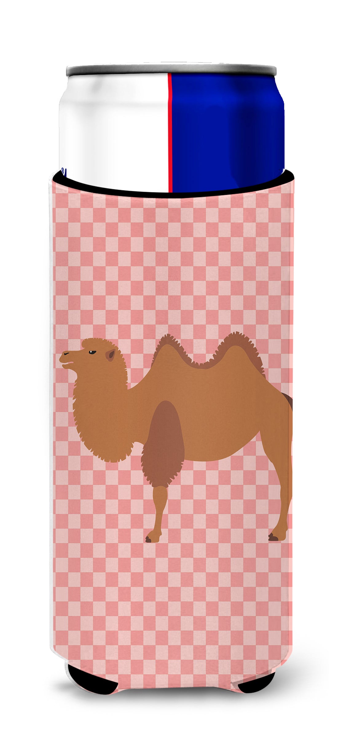 Bactrian Camel Pink Check  Ultra Hugger for slim cans  the-store.com.
