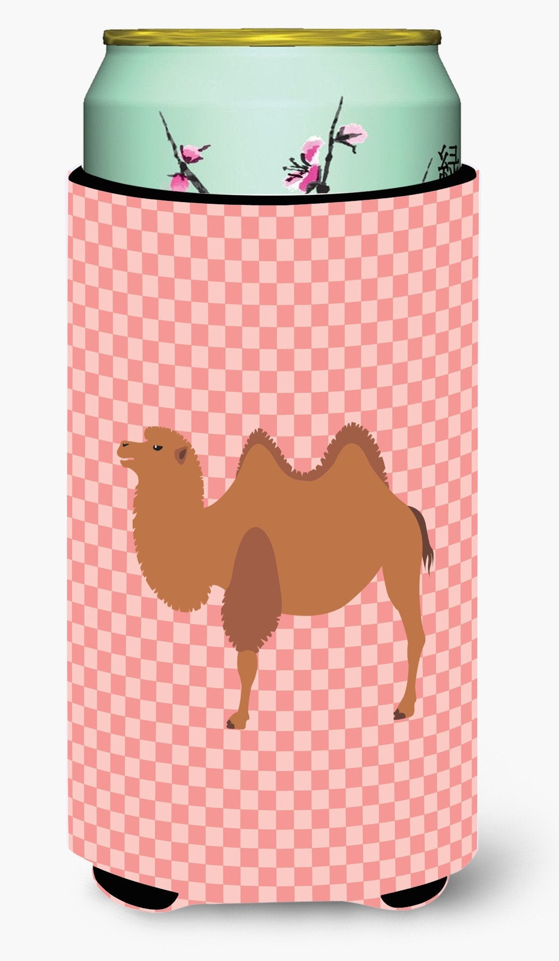 Bactrian Camel Pink Check Tall Boy Beverage Insulator Hugger BB7818TBC by Caroline&#39;s Treasures
