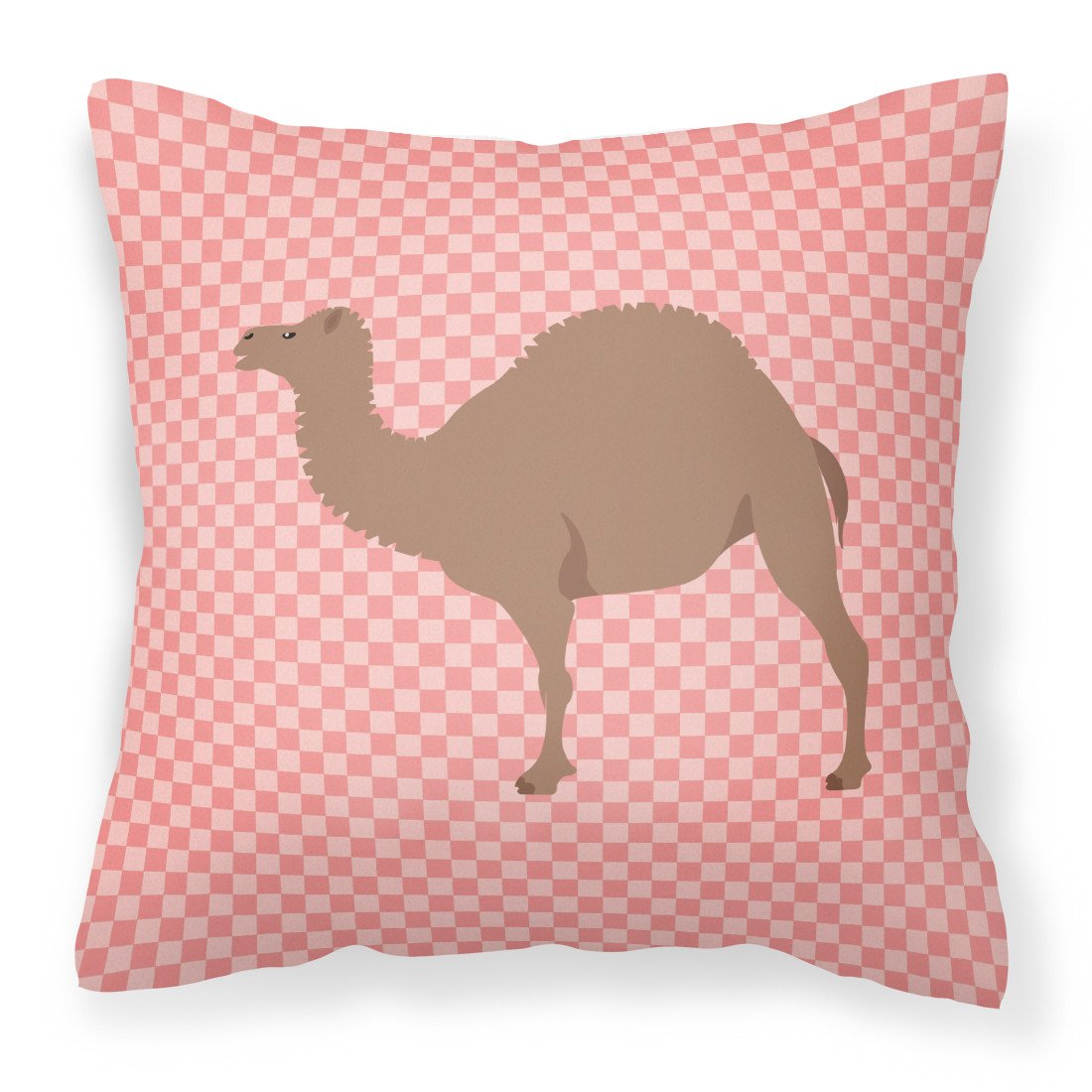 F1 Hybrid Camel Pink Check Fabric Decorative Pillow BB7819PW1818 by Caroline&#39;s Treasures