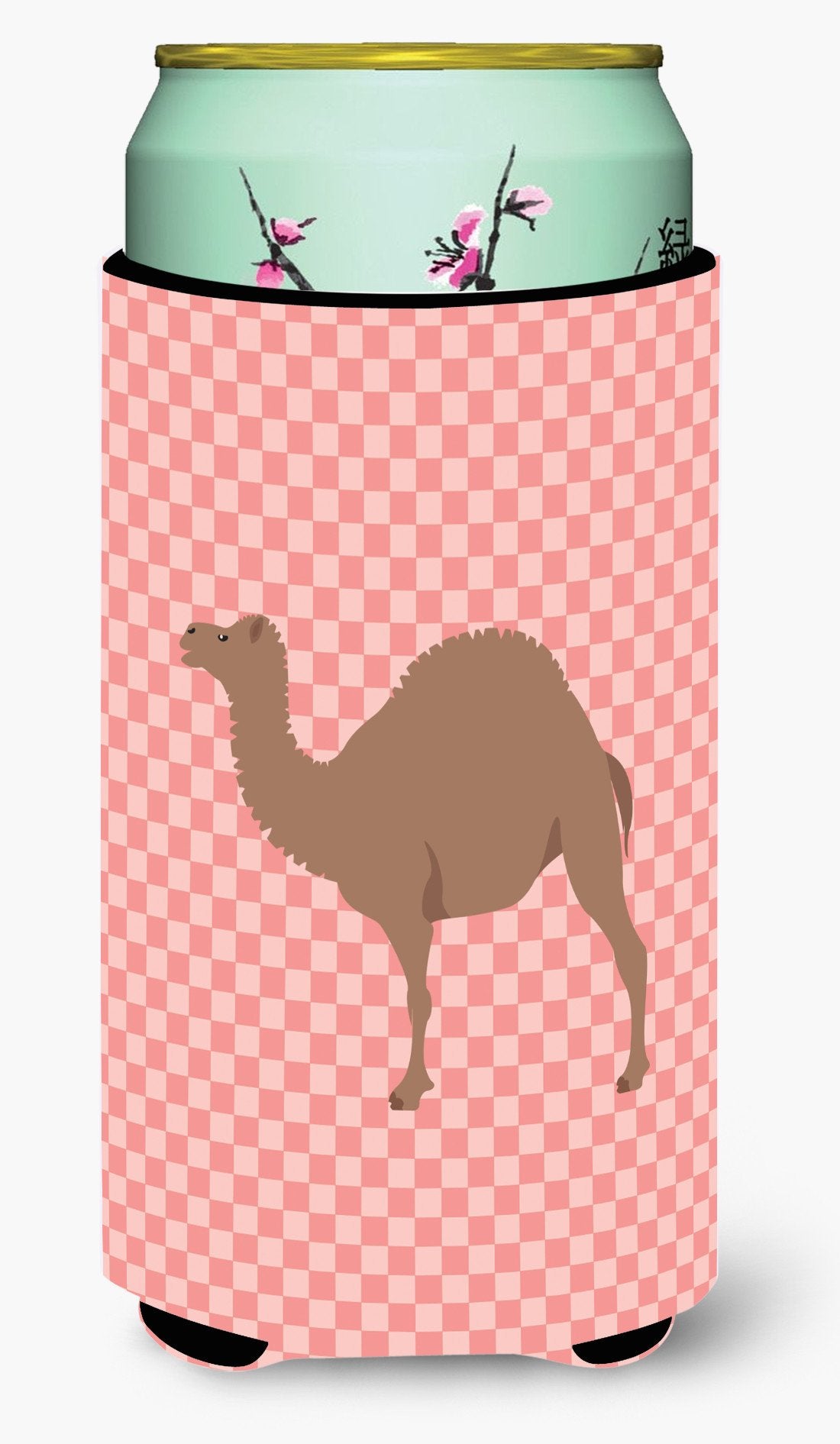 F1 Hybrid Camel Pink Check Tall Boy Beverage Insulator Hugger BB7819TBC by Caroline's Treasures