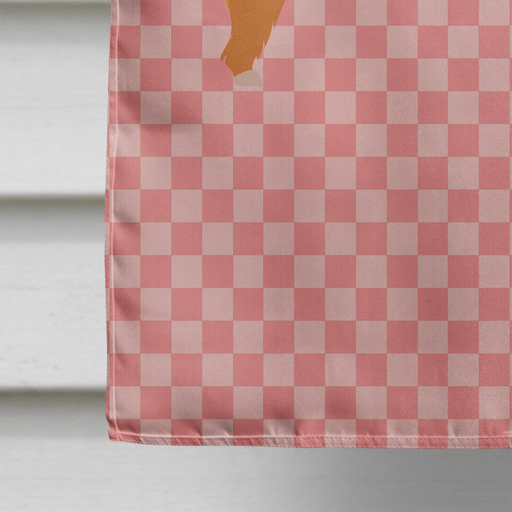 Highland Cow Pink Check Flag Canvas House Size BB7820CHF  the-store.com.