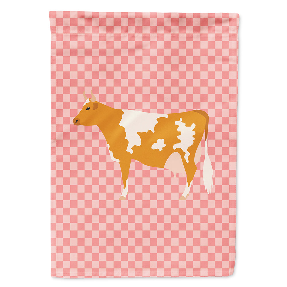 Guernsey Cow Pink Check Flag Canvas House Size BB7821CHF