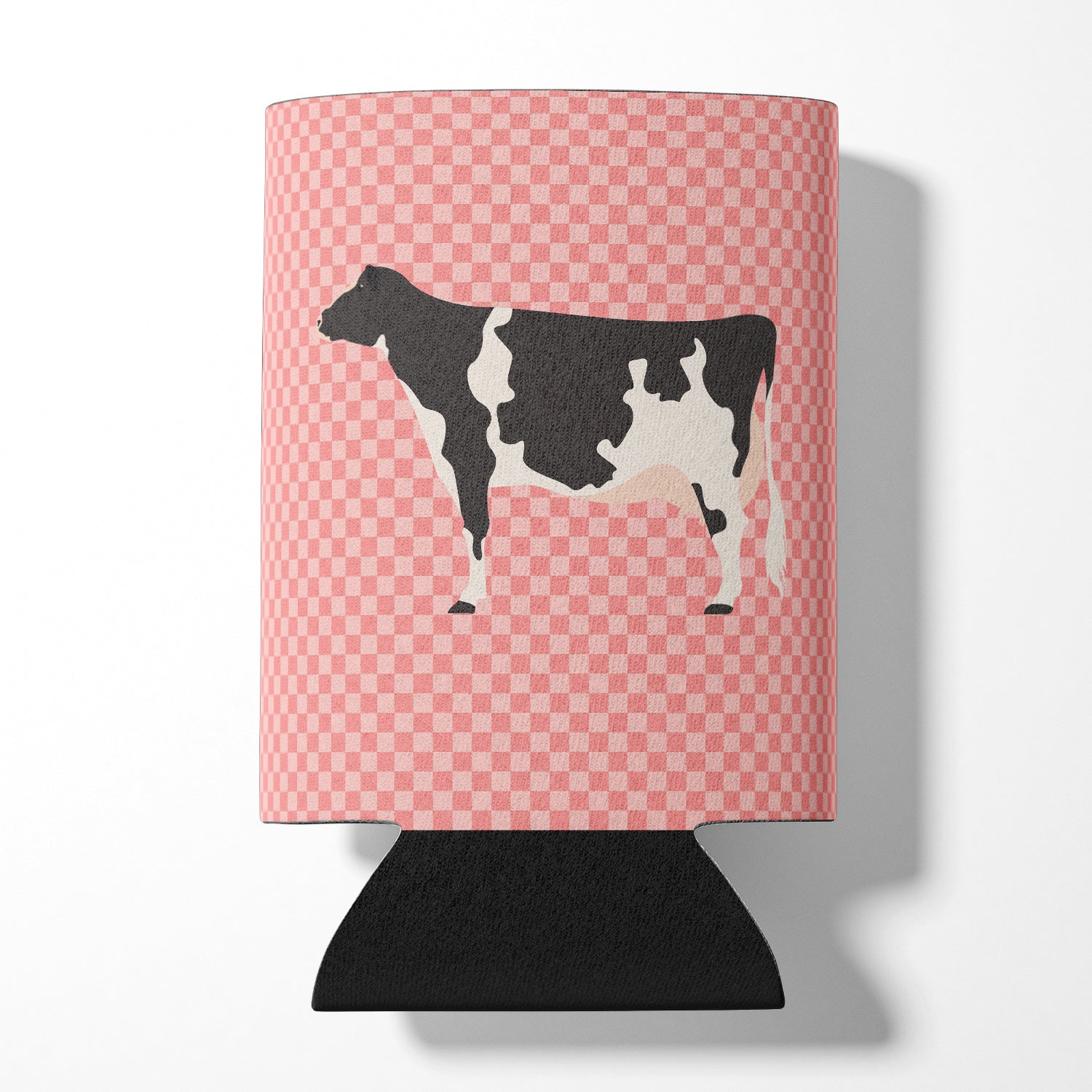 Holstein Cow Pink Check Can or Bottle Hugger  the-store.com.