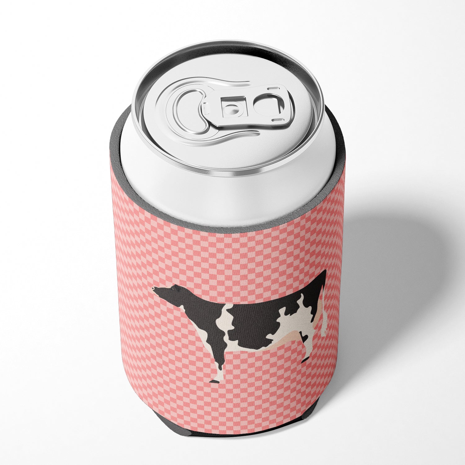 Holstein Cow Pink Check Can or Bottle Hugger