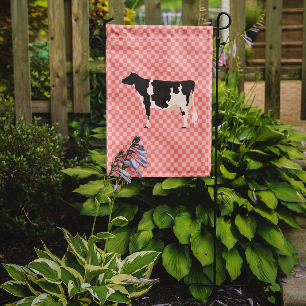 Holstein Cow Pink Check Flag Garden Size  the-store.com.