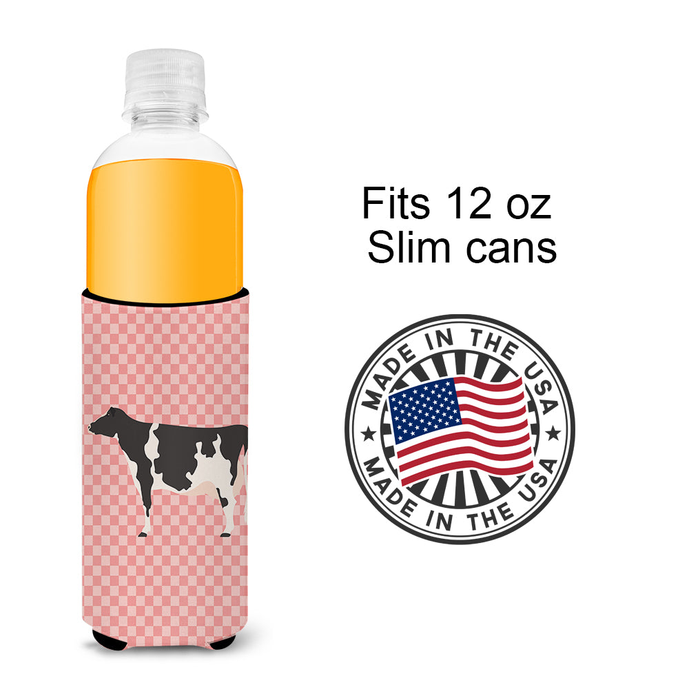 Holstein Cow Pink Check  Ultra Hugger for slim cans  the-store.com.