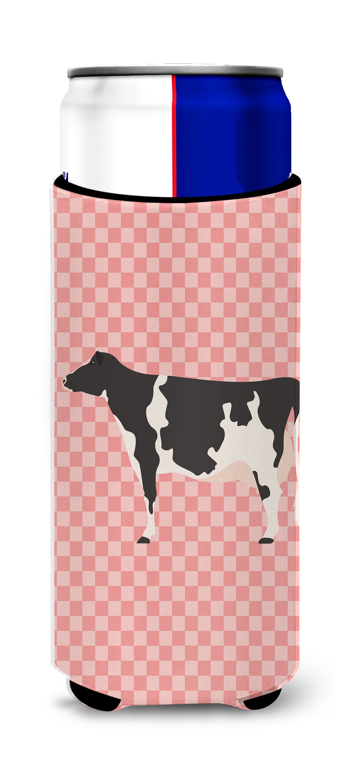 Holstein Cow Pink Check  Ultra Hugger for slim cans  the-store.com.