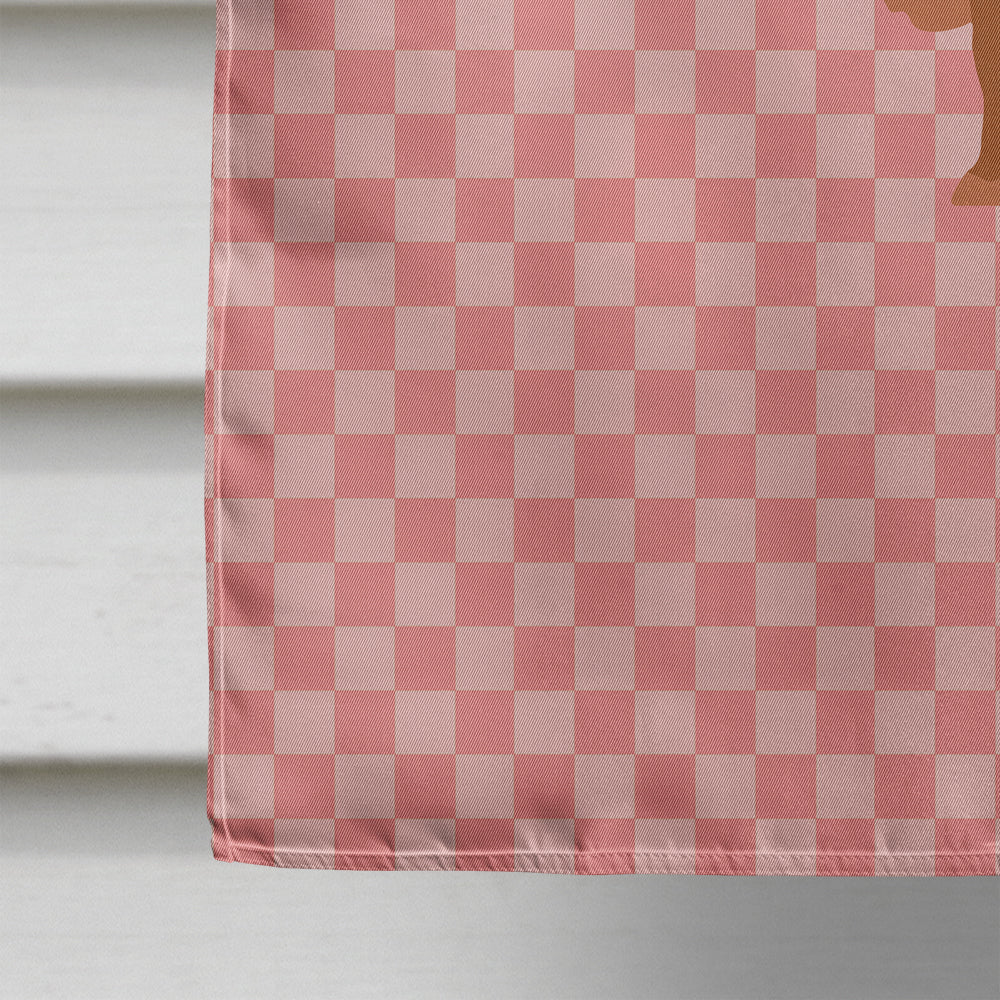 Ankole-Watusu Cow Pink Check Flag Canvas House Size BB7823CHF  the-store.com.