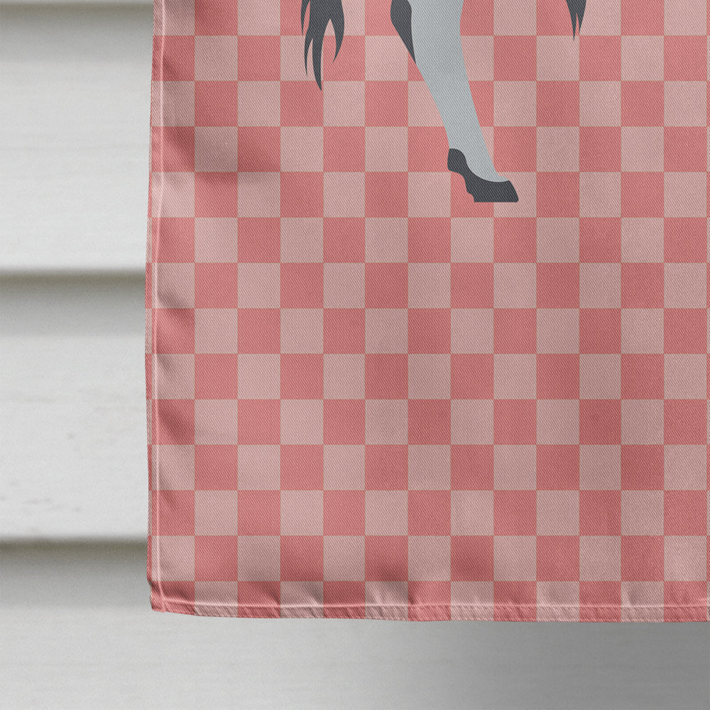 Hungarian Grey Steppe Cow Pink Check Flag Canvas House Size BB7824CHF  the-store.com.