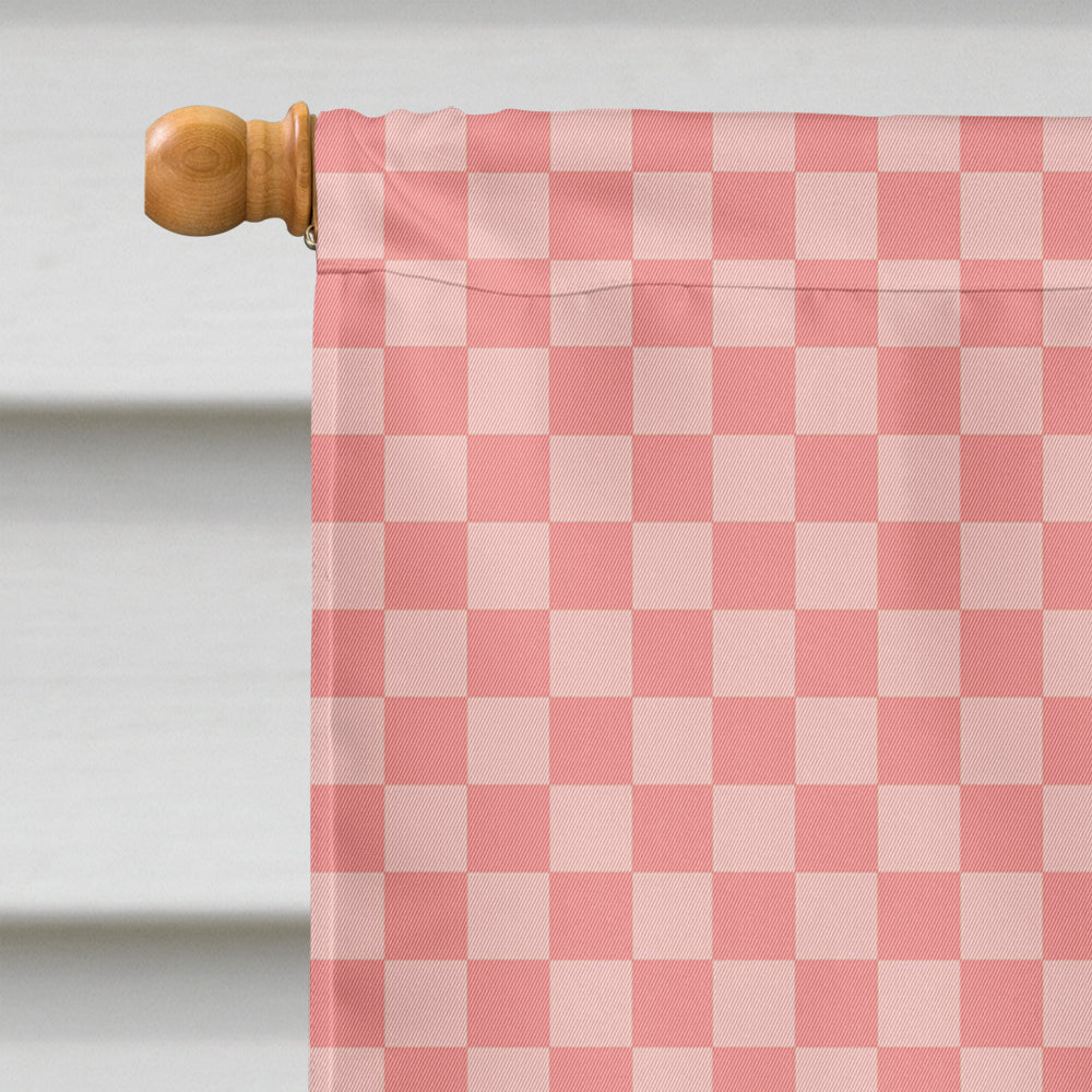 Zebu Indicine Cow Pink Check Flag Canvas House Size BB7825CHF