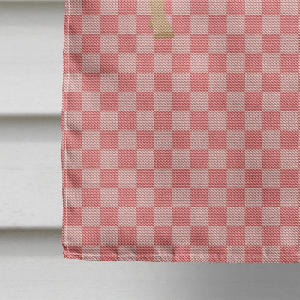Charolais Cow Pink Check Flag Canvas House Size BB7826CHF  the-store.com.