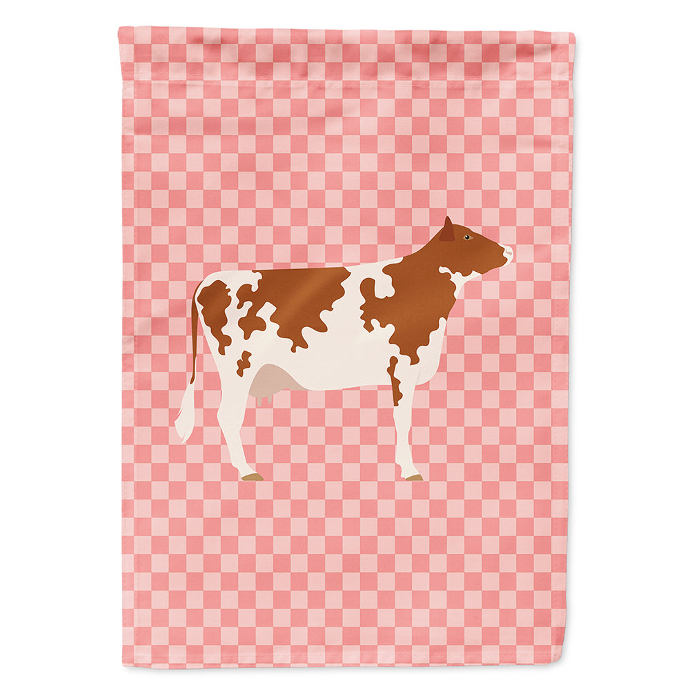 Ayrshire Cow Pink Check Flag Canvas House Size BB7827CHF