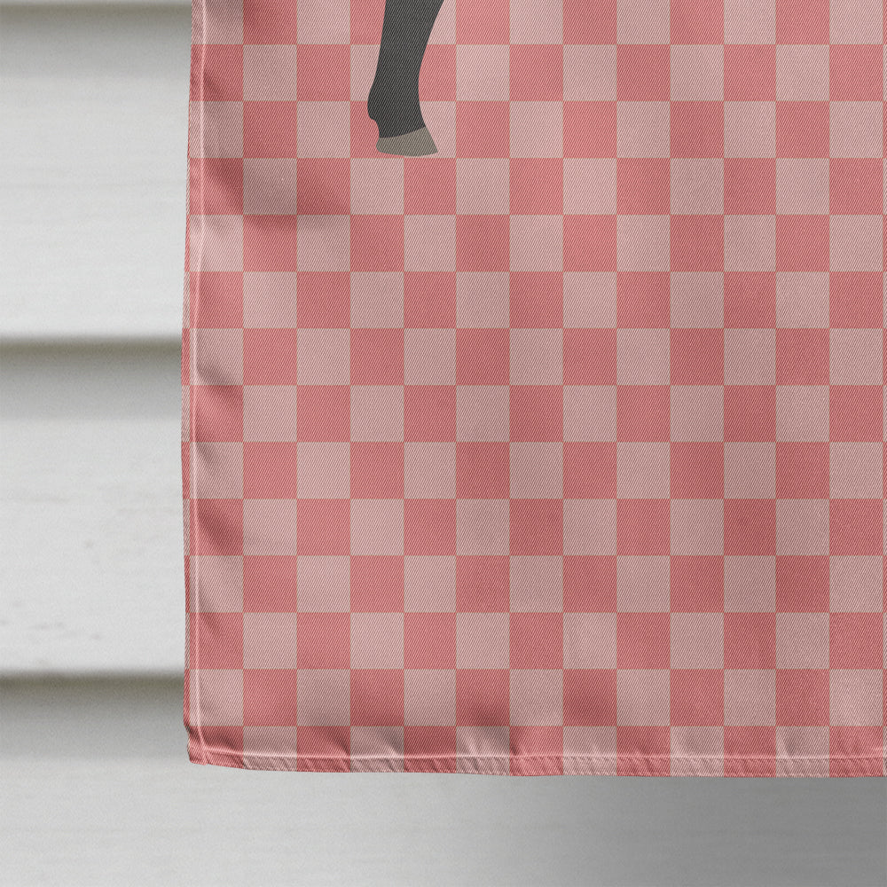 Black Angus Cow Pink Check Flag Canvas House Size BB7828CHF  the-store.com.