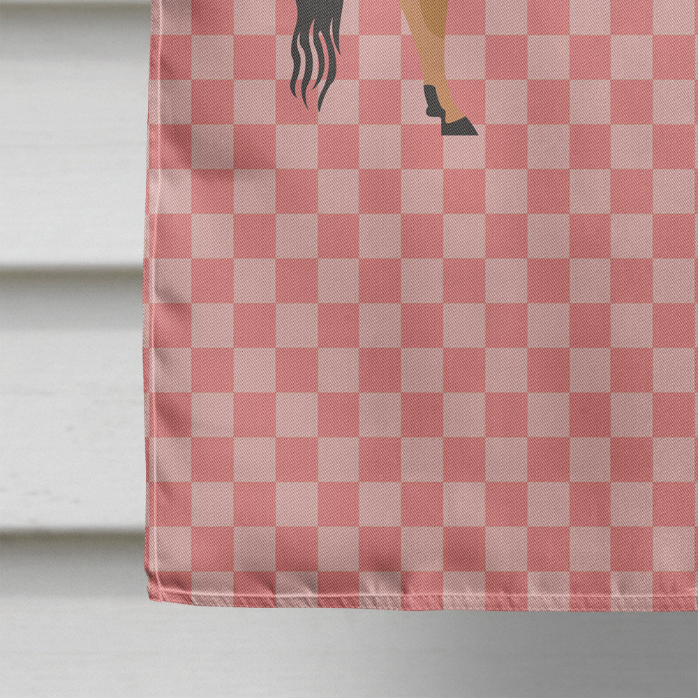 Jersey Cow Pink Check Flag Canvas House Size BB7829CHF