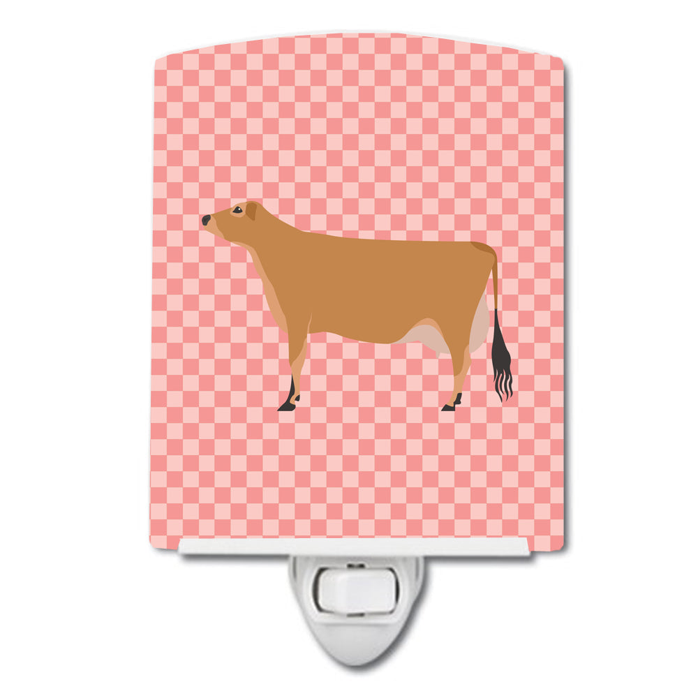 Jersey Cow Pink Check Ceramic Night Light BB7829CNL - the-store.com