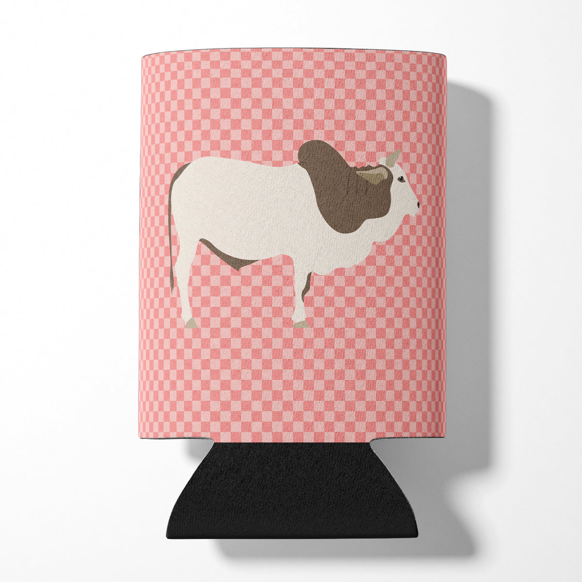 Malvi Cow Pink Check Can or Bottle Hugger BB7830CC