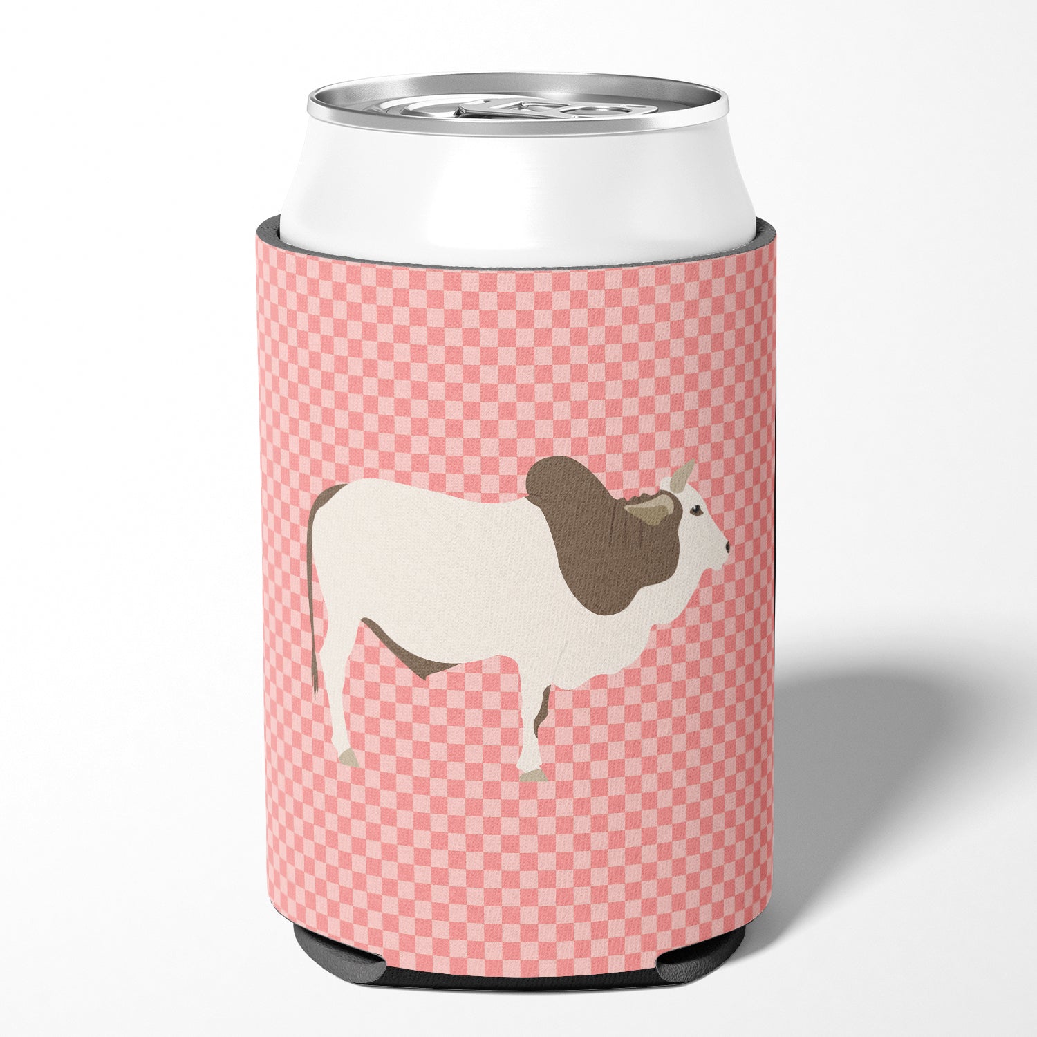 Malvi Cow Pink Check Can or Bottle Hugger BB7830CC  the-store.com.