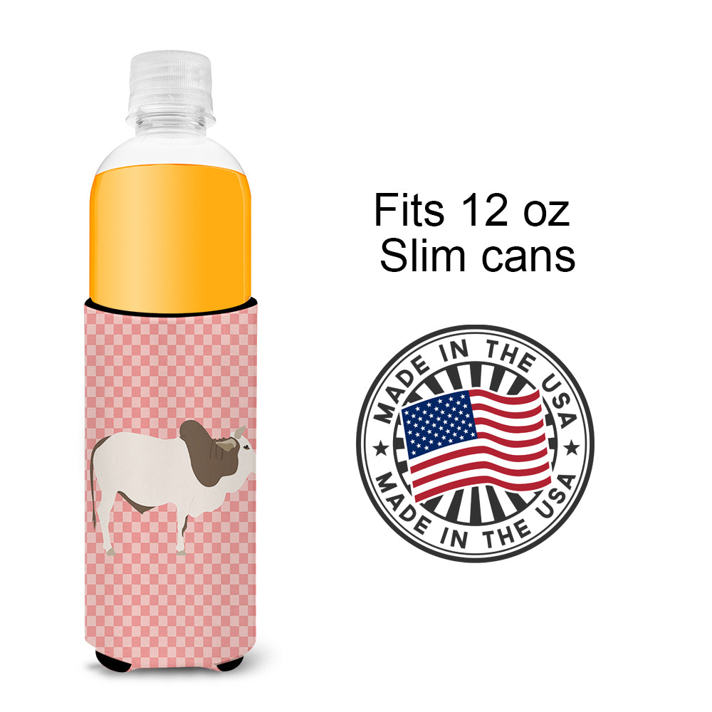 Malvi Cow Pink Check  Ultra Hugger for slim cans  the-store.com.