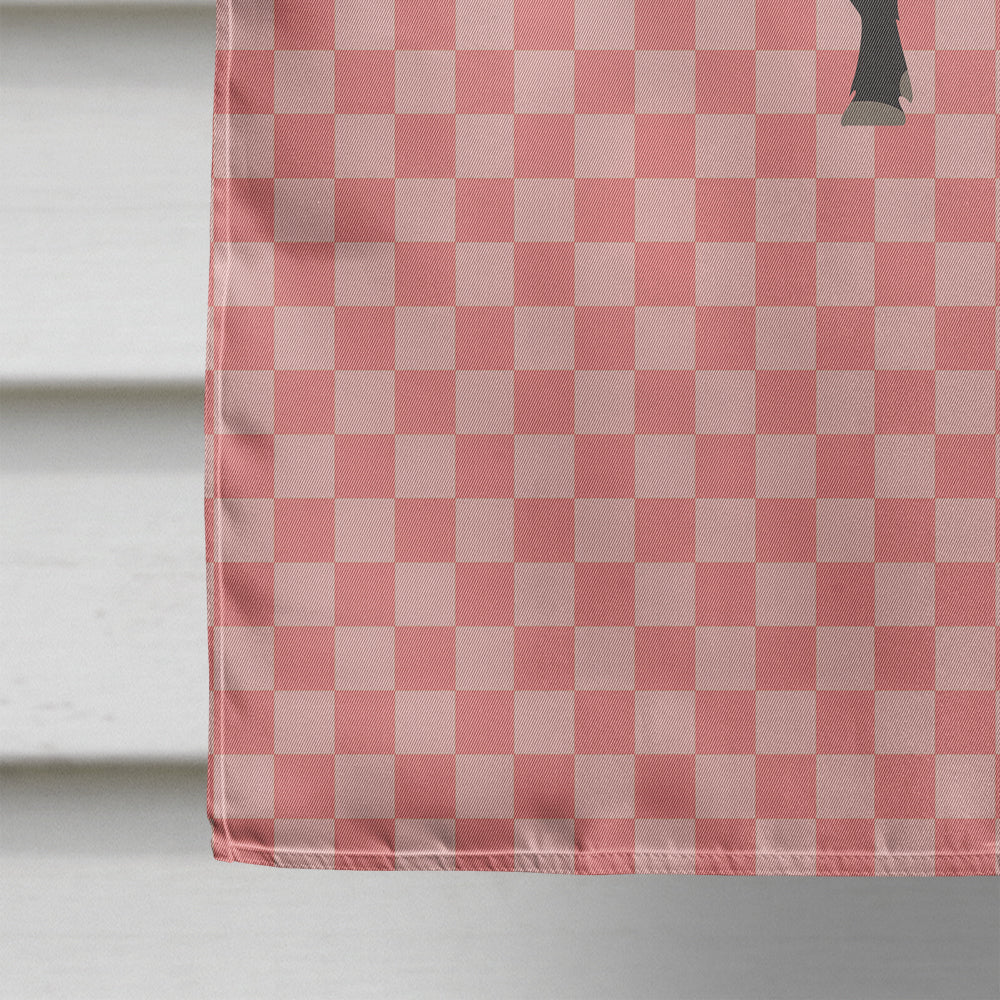 Belted Galloway Cow Pink Check Flag Canvas House Size BB7831CHF