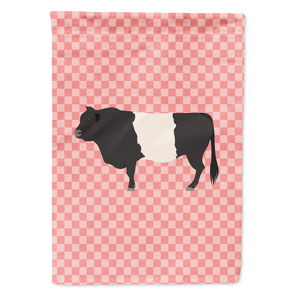 Belted Galloway Cow Pink Check Flag Canvas House Size BB7831CHF  the-store.com.