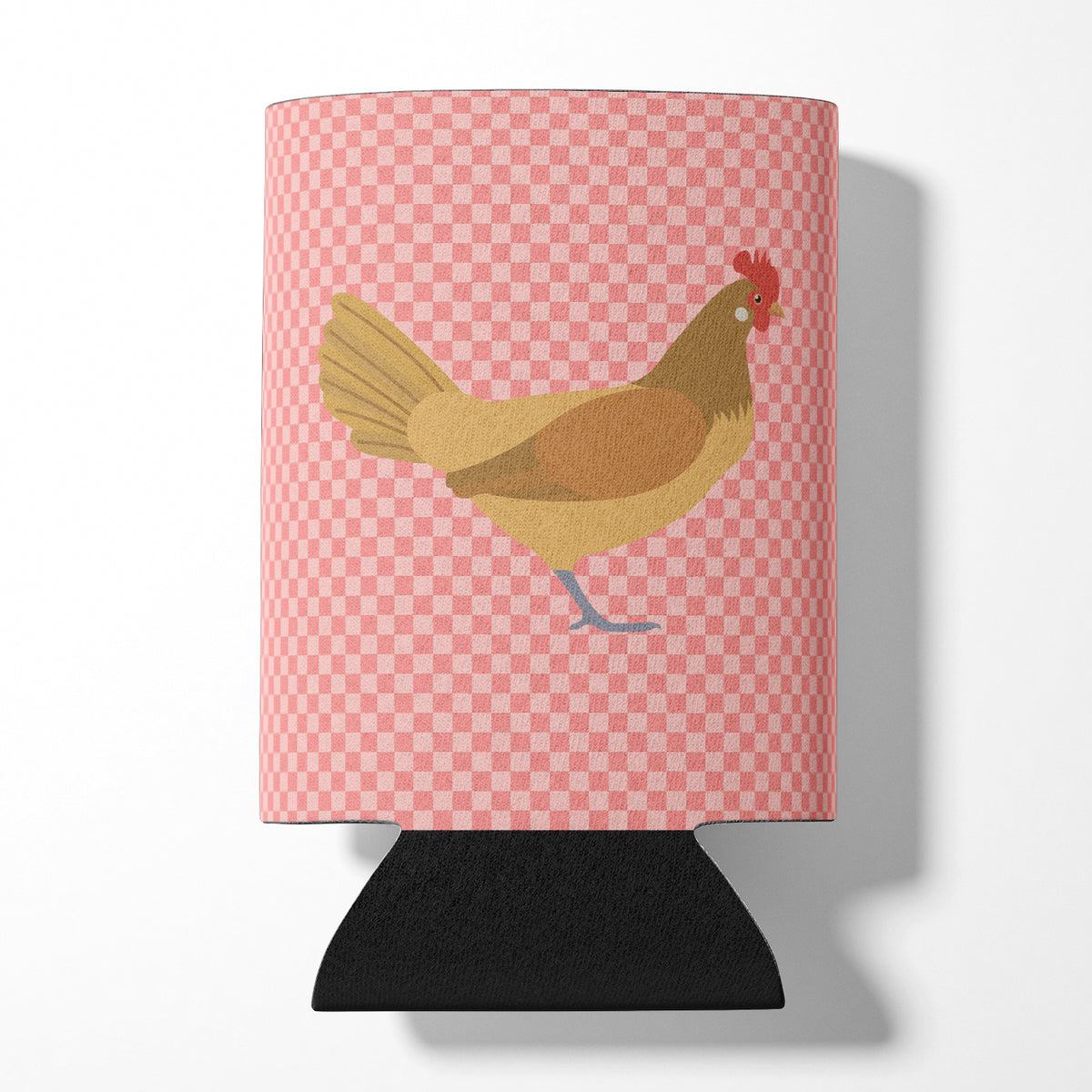 Frisian Friesian Chicken Pink Check Can or Bottle Hugger BB7832CC