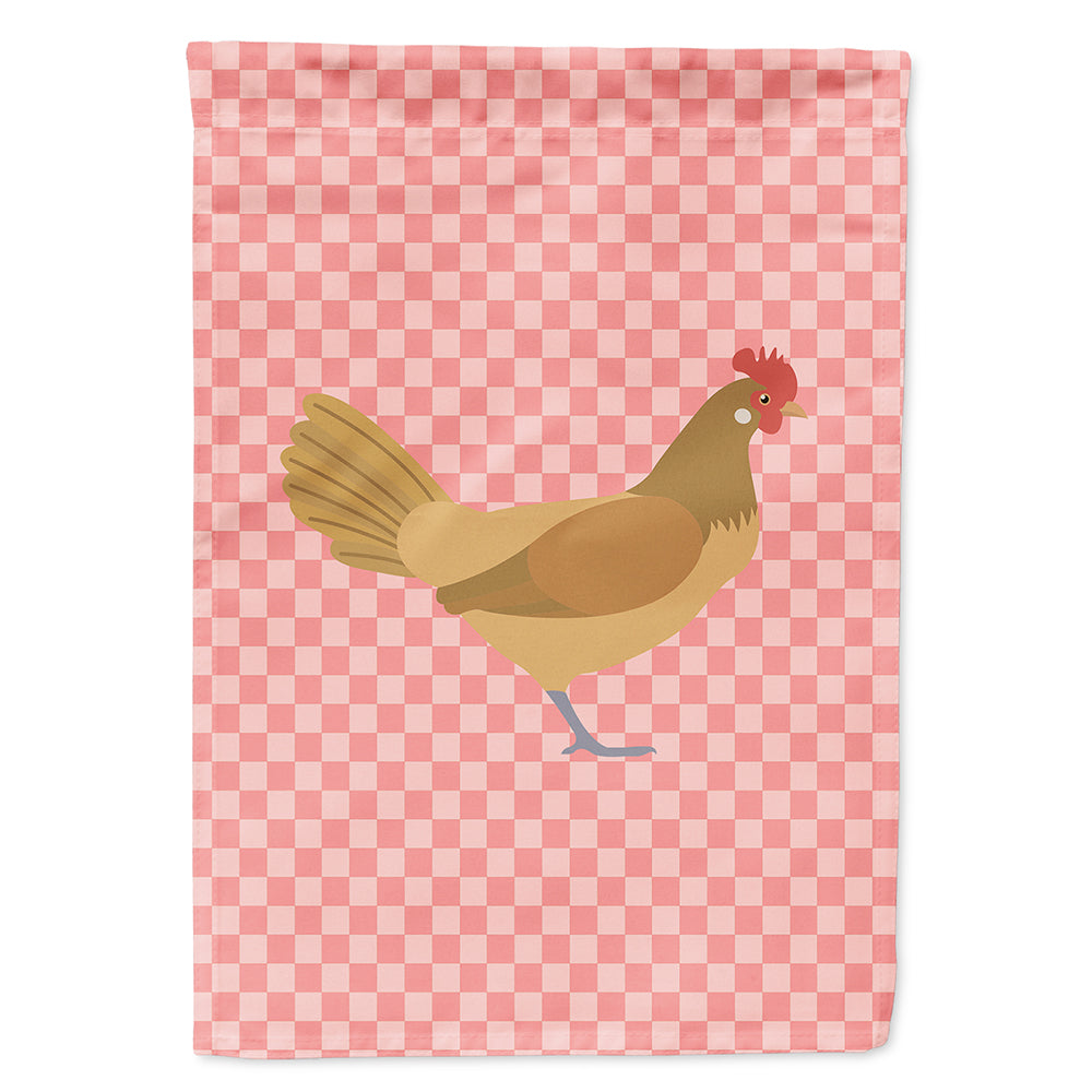 Frisian Friesian Chicken Pink Check Flag Canvas House Size BB7832CHF