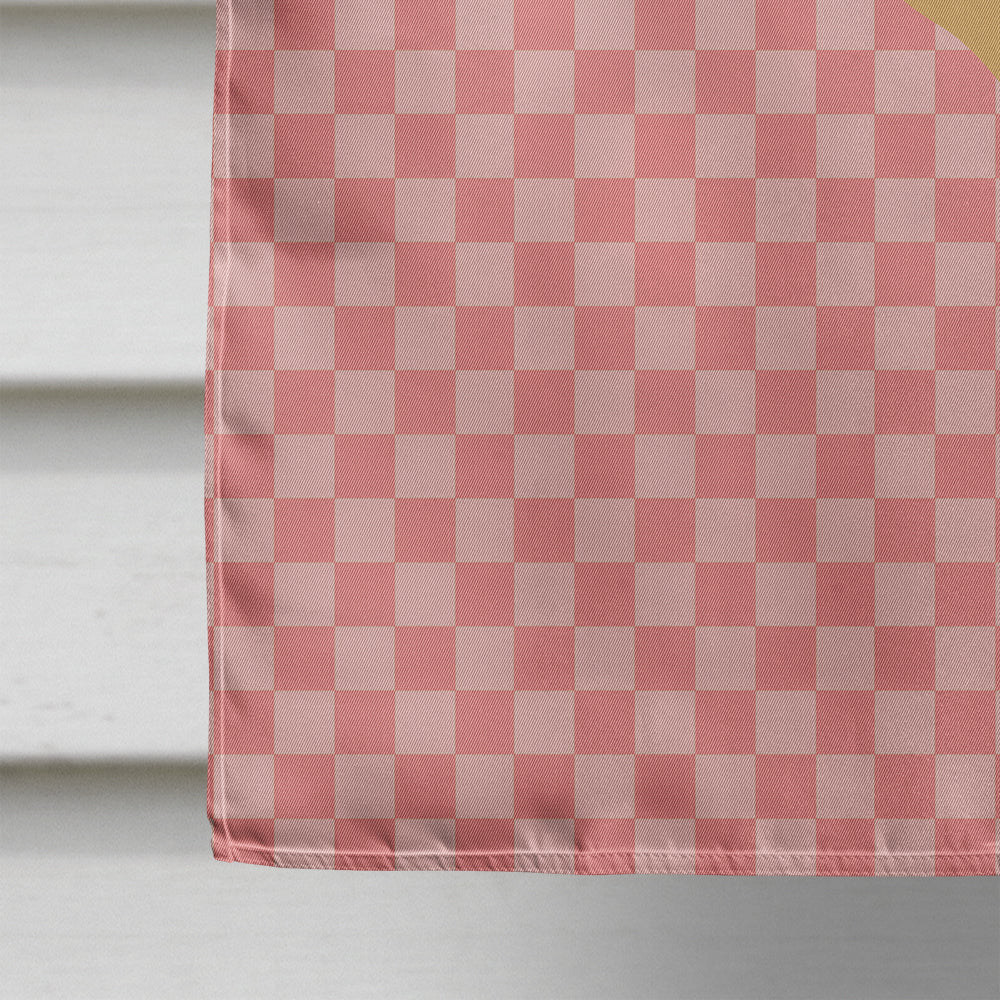 Frisian Friesian Chicken Pink Check Flag Canvas House Size BB7832CHF  the-store.com.