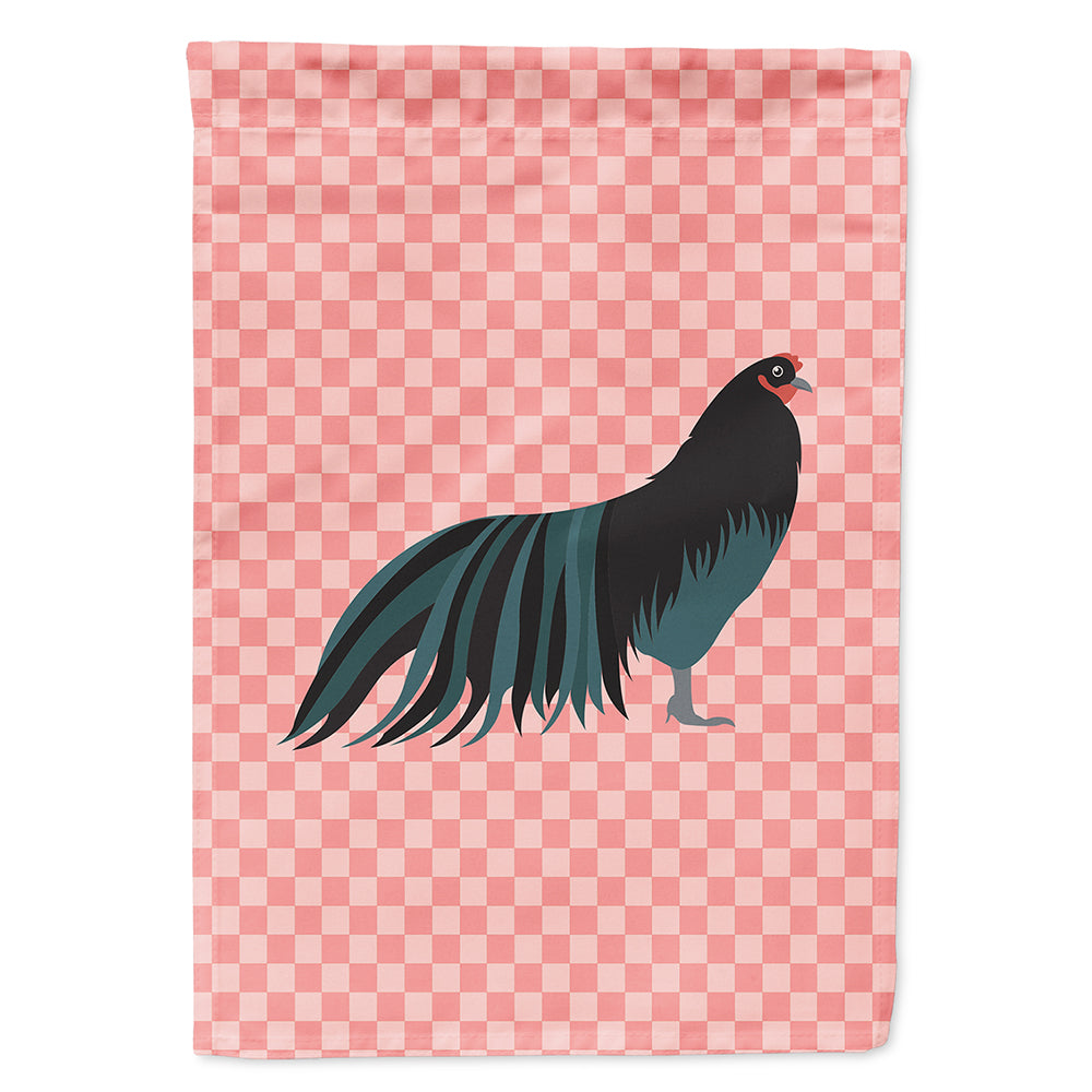Sumatra Chicken Pink Check Flag Canvas House Size BB7833CHF