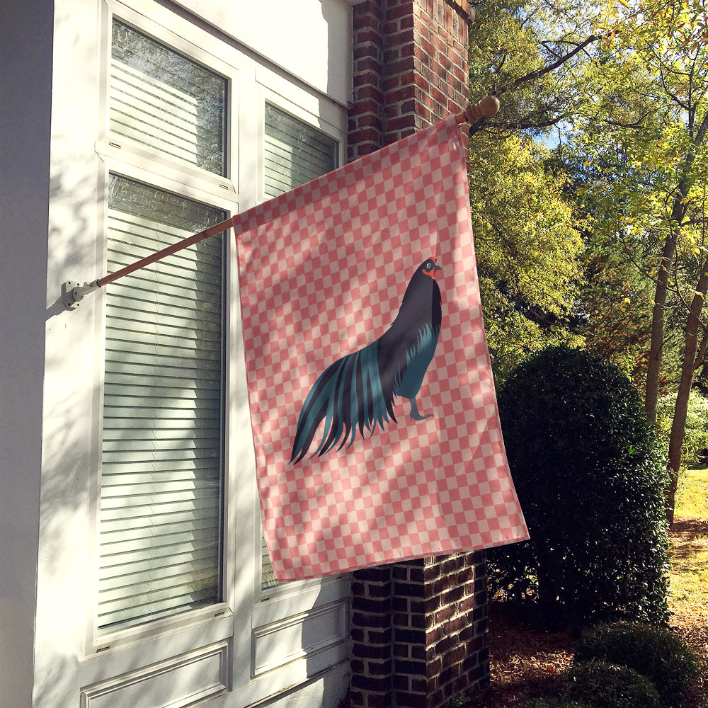 Sumatra Chicken Pink Check Flag Canvas House Size BB7833CHF  the-store.com.