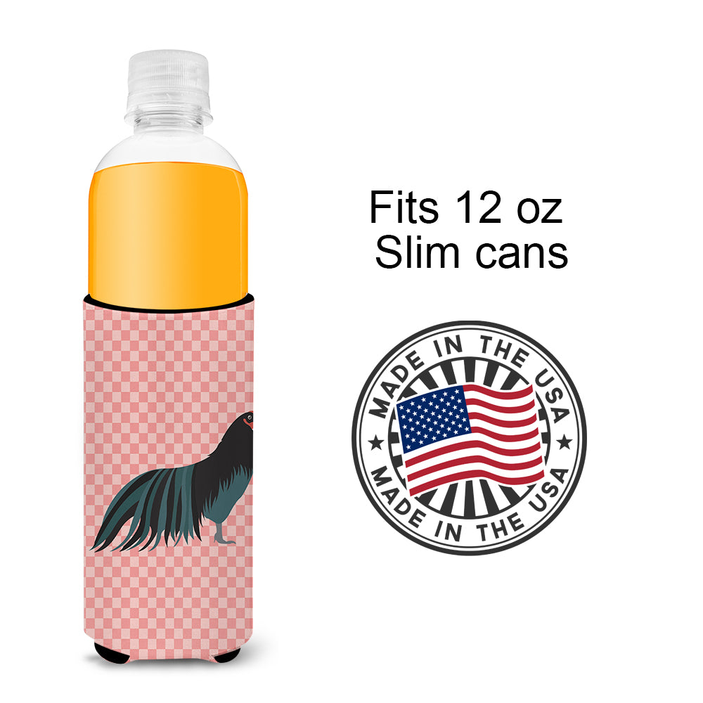 Sumatra Chicken Pink Check  Ultra Hugger for slim cans  the-store.com.