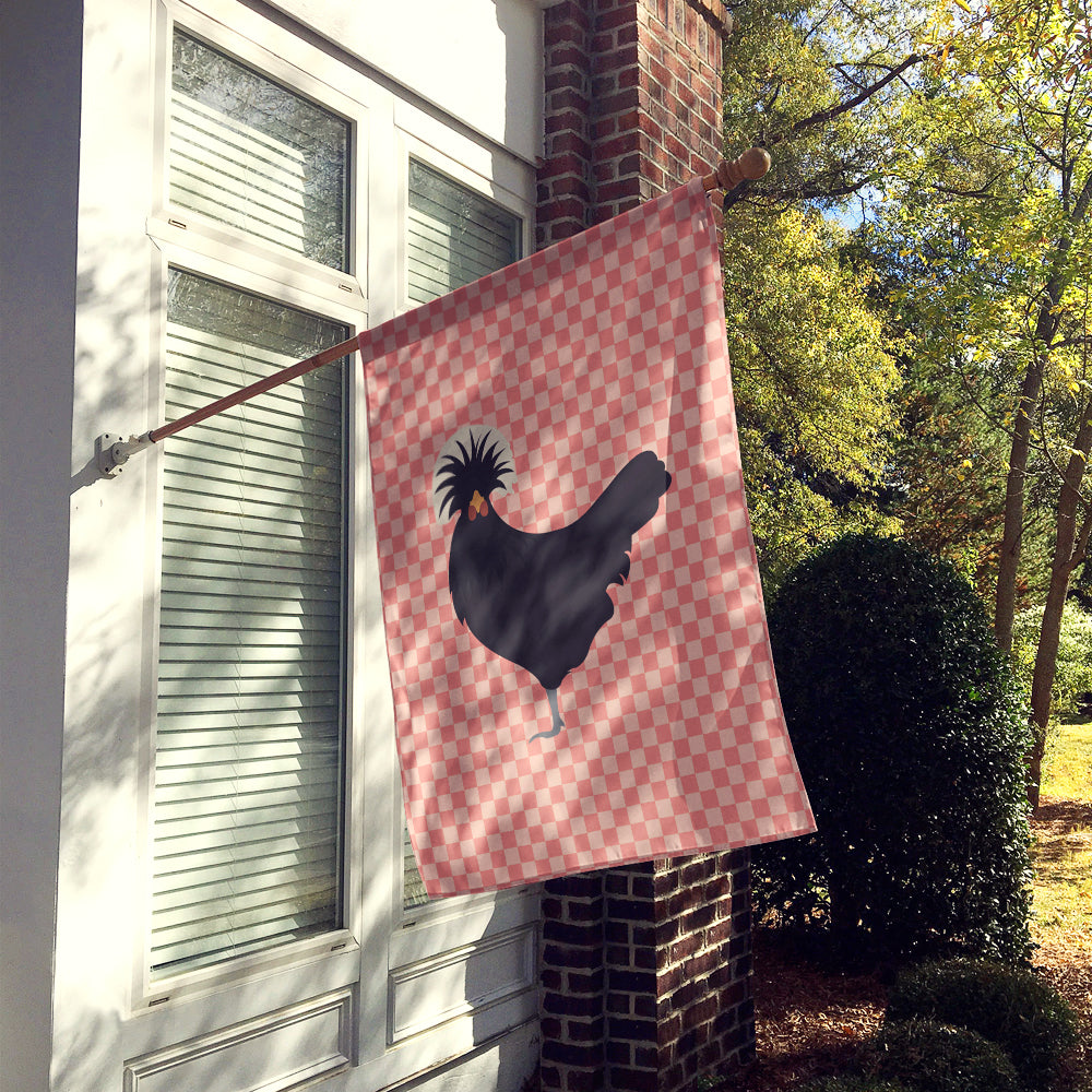 Polish Poland Chicken Pink Check Flag Canvas House Size BB7834CHF  the-store.com.