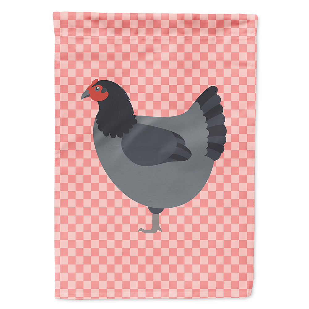 Jersey Giant Chicken Pink Check Flag Canvas House Size BB7835CHF
