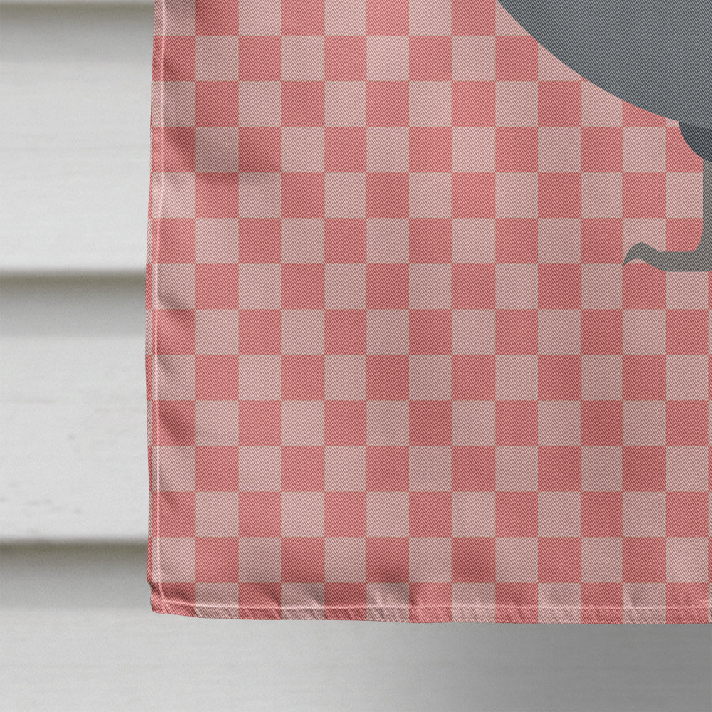 Jersey Giant Chicken Pink Check Flag Canvas House Size BB7835CHF