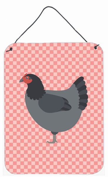 Jersey Giant Chicken Pink Check Wall or Door Hanging Prints BB7835DS1216 by Caroline's Treasures