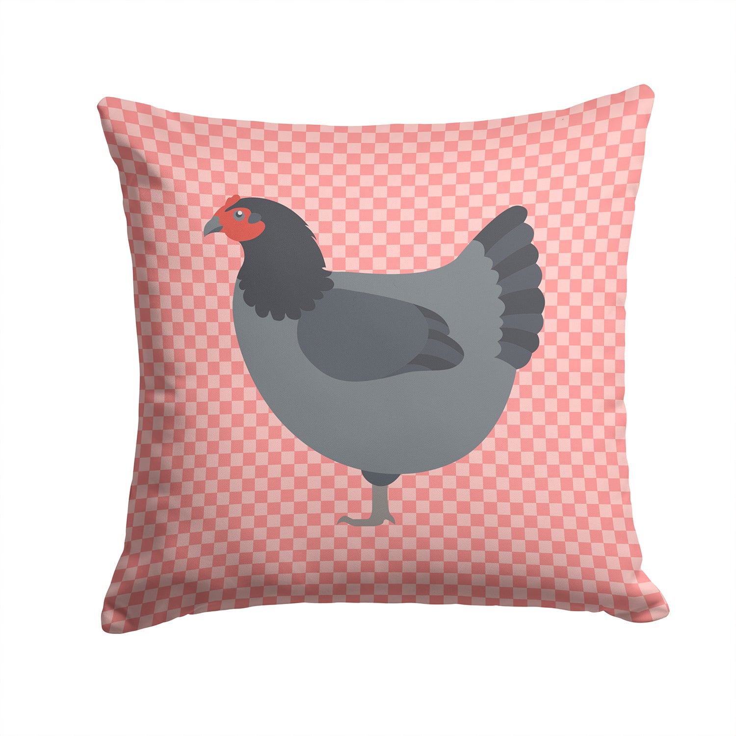 Jersey Giant Chicken Pink Check Fabric Decorative Pillow BB7835PW1414 - the-store.com