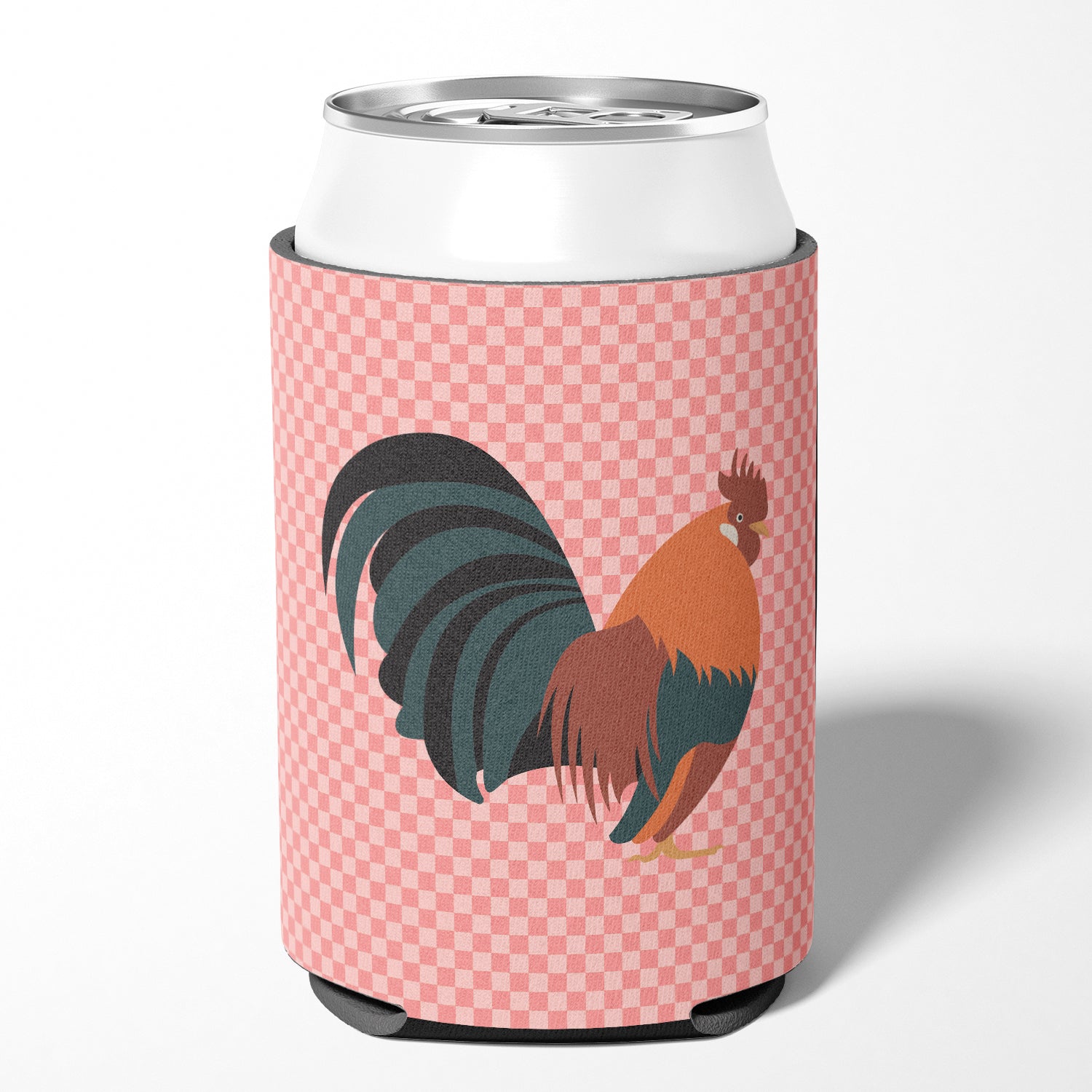 Dutch Bantam Chicken Pink Check Can or Bottle Hugger BB7836CC