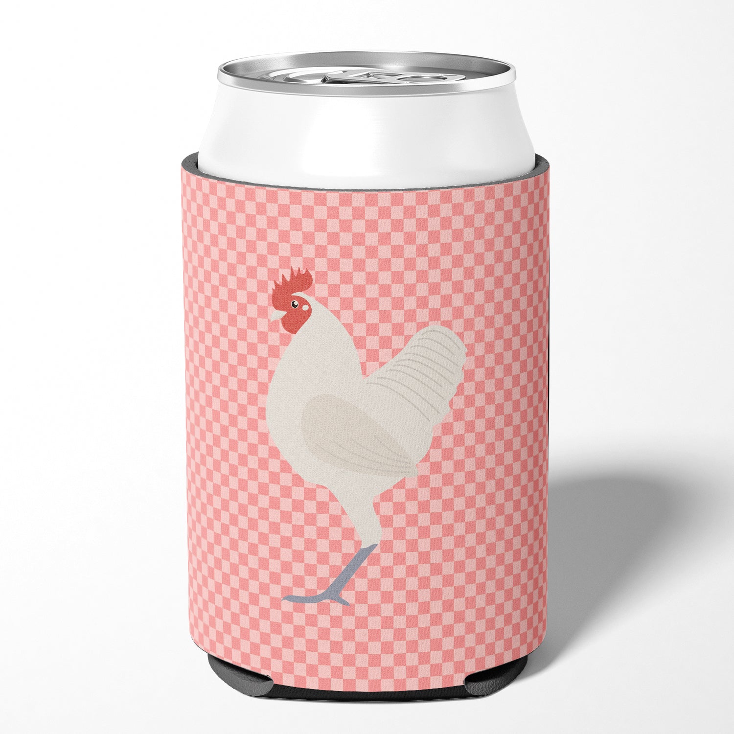 German Langshan Chicken Pink Check Can or Bottle Hugger BB7837CC