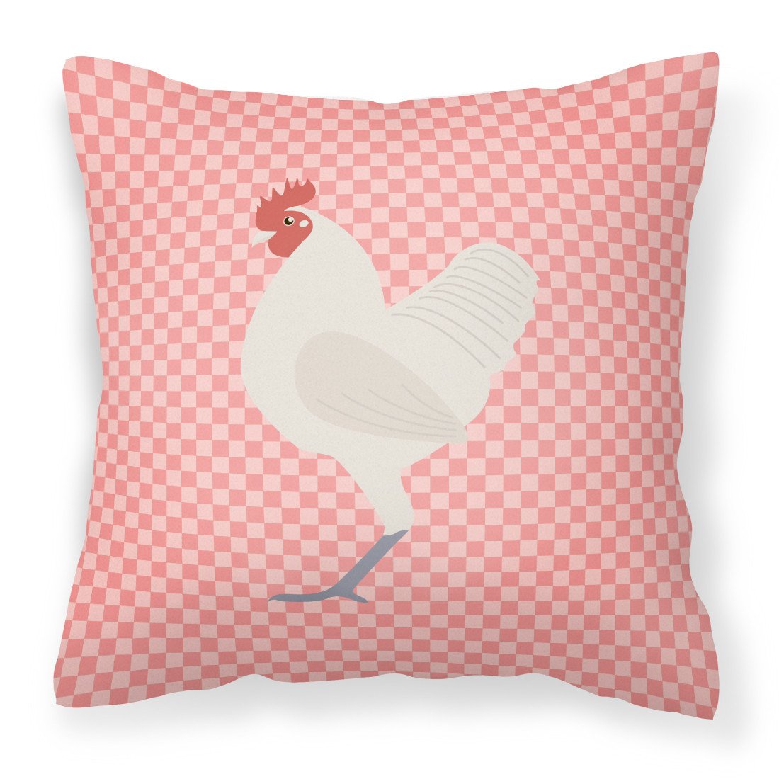 German Langshan Chicken Pink Check Fabric Decorative Pillow BB7837PW1818 by Caroline&#39;s Treasures