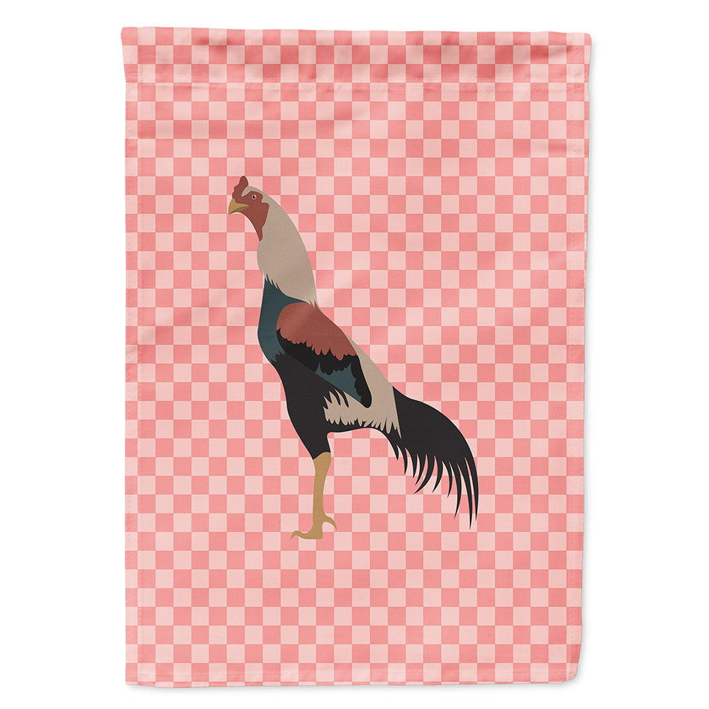Kulang Chicken Pink Check Flag Canvas House Size BB7838CHF