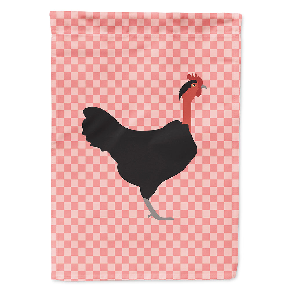 Naked Neck Chicken Pink Check Flag Canvas House Size BB7839CHF