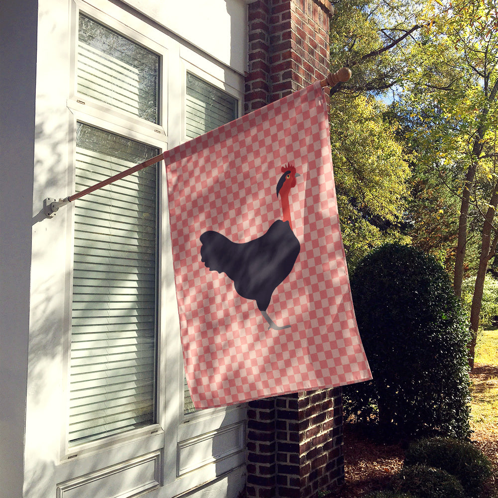 Naked Neck Chicken Pink Check Flag Canvas House Size BB7839CHF  the-store.com.