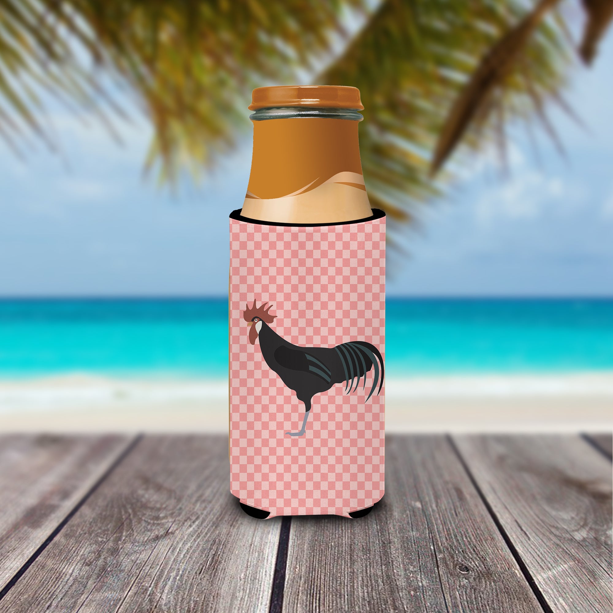 Minorca Ctalalan Chicken Pink Check  Ultra Hugger for slim cans  the-store.com.