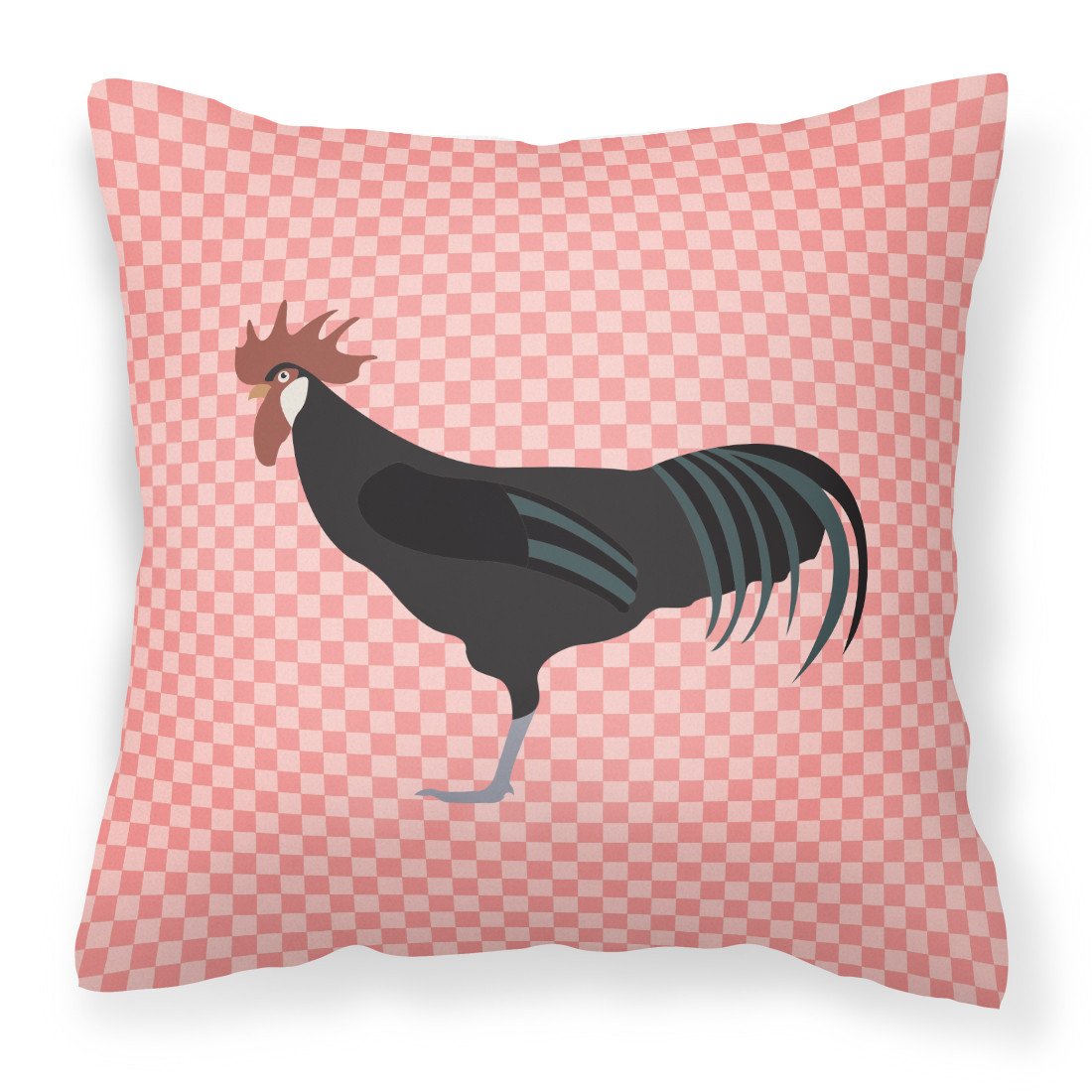 Minorca Ctalalan Chicken Pink Check Fabric Decorative Pillow BB7841PW1818 by Caroline&#39;s Treasures