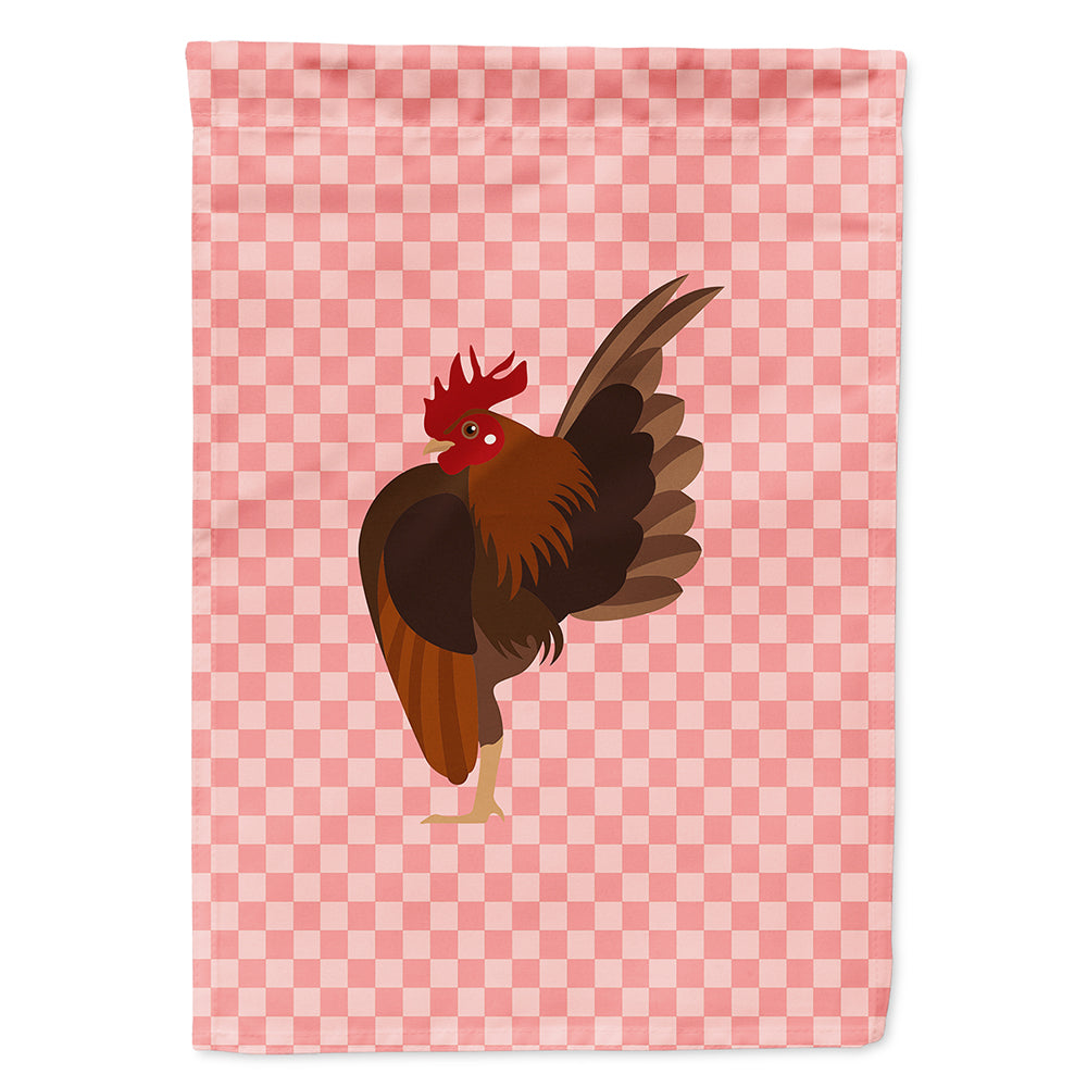Malaysian Serama Chicken Pink Check Flag Canvas House Size BB7842CHF