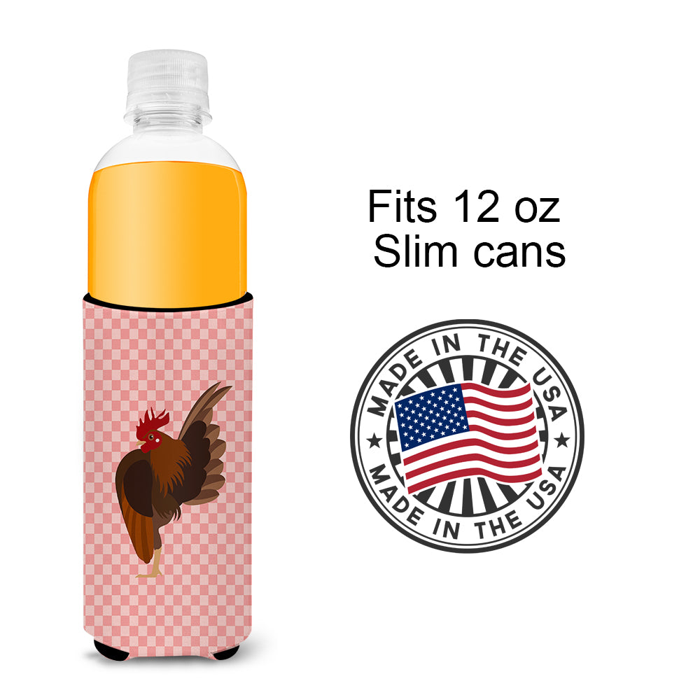 Malaysian Serama Chicken Pink Check  Ultra Hugger for slim cans