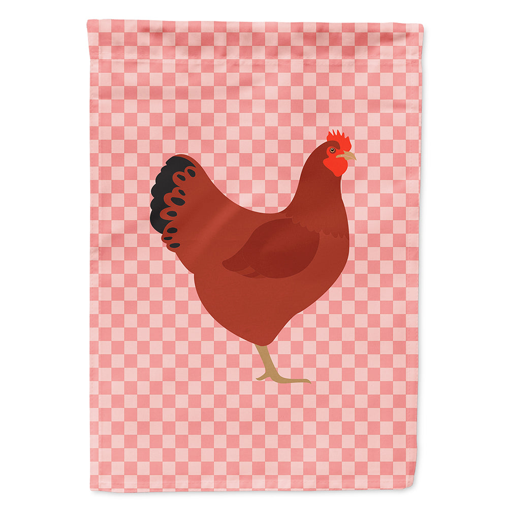 New Hampshire Red Chicken Pink Check Flag Canvas House Size BB7843CHF  the-store.com.