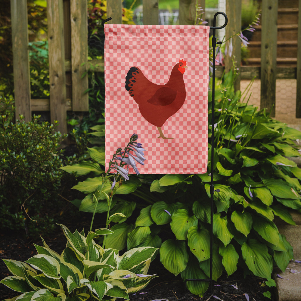 New Hampshire Red Chicken Pink Check Flag Garden Size  the-store.com.