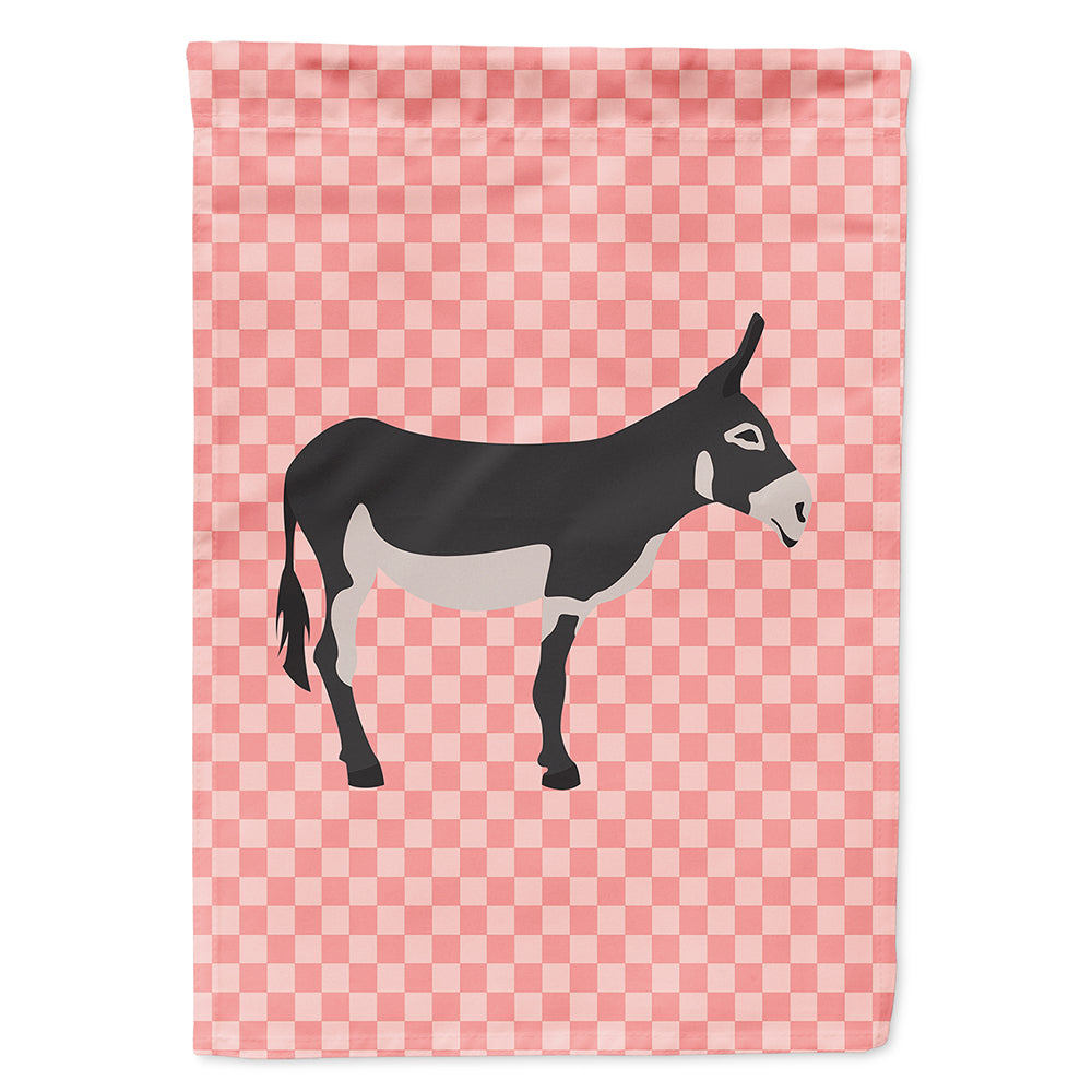 American Mammoth Jack Donkey Pink Check Flag Canvas House Size BB7844CHF  the-store.com.